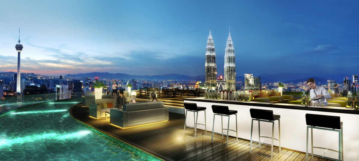 Gigantische Aussicht über Kuala Lumpur in der Sky Bar genießen