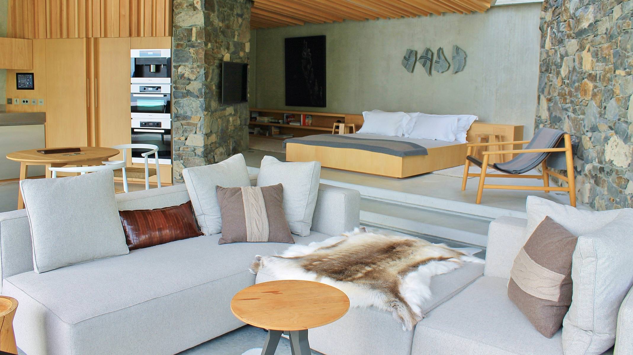 Die einladende Lounge der Seascape Villa