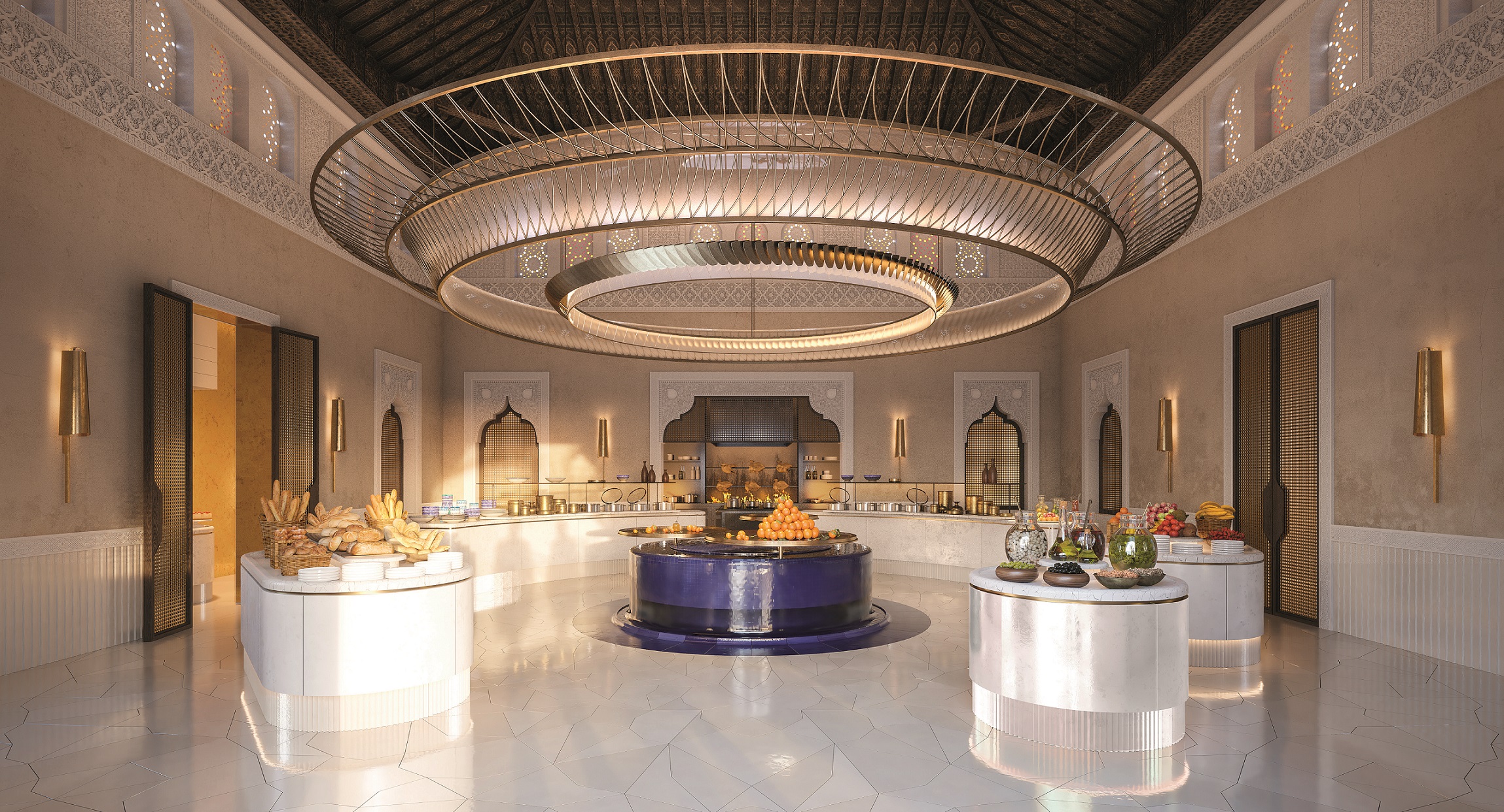 Das Frühstücksbuffet am Pool