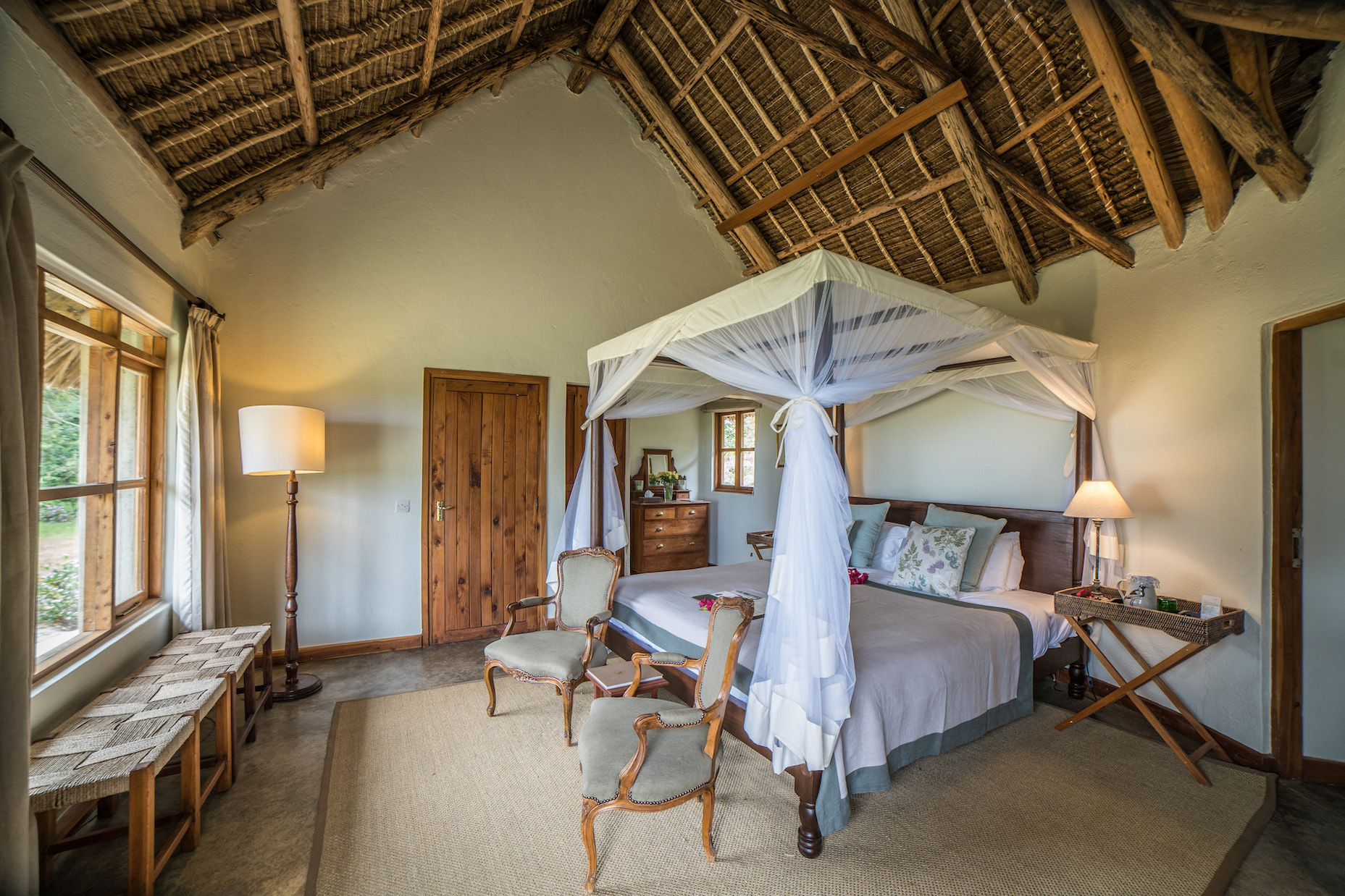 Der komfortable Schlafraum des Cottages