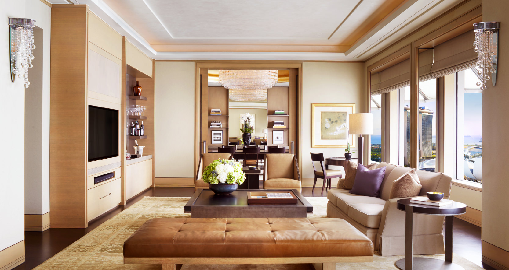 Das Wohnzimmer der Ritz-Carlton Suite 