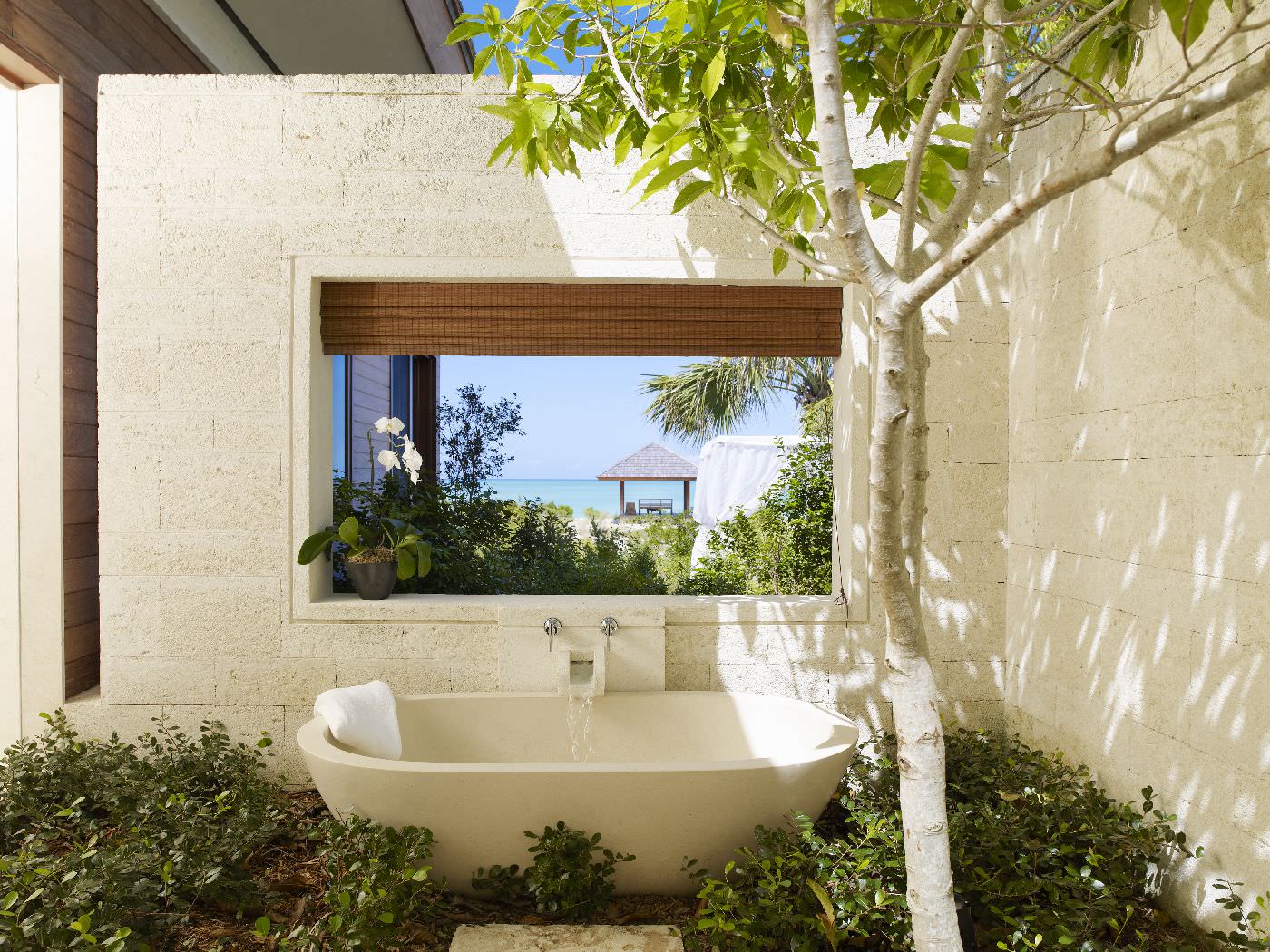 Badezimmer mit Aussicht