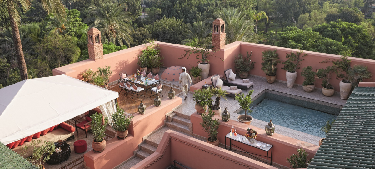 Die Terrasse mit eigenem Pool Ihres Riads