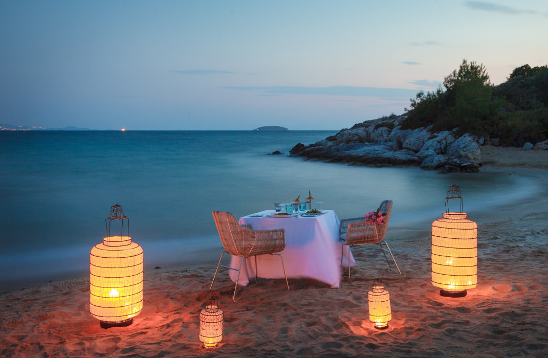Ein romantisches Candle Light Dinner am Strand