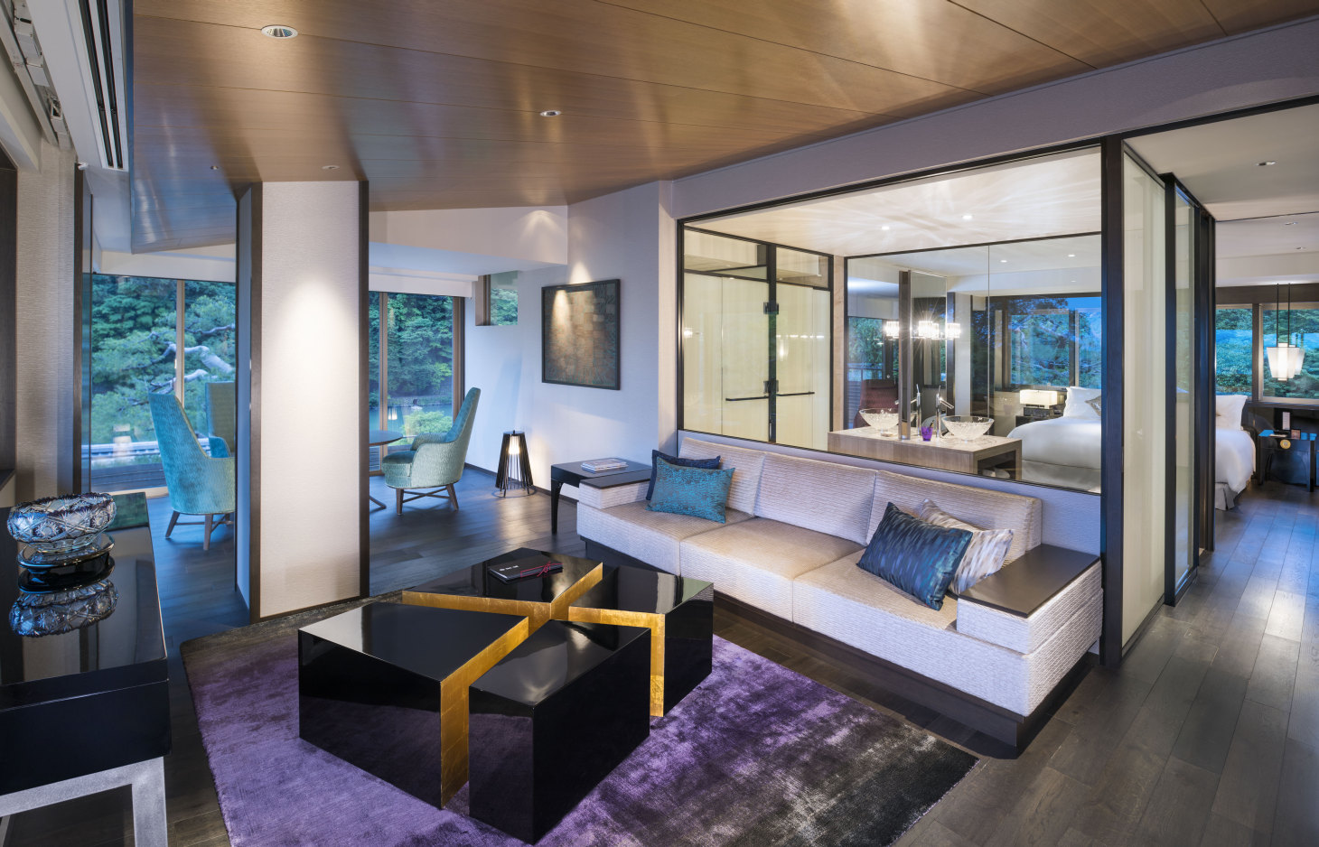 Das Wohnzimmer der Presidential Corner Suite