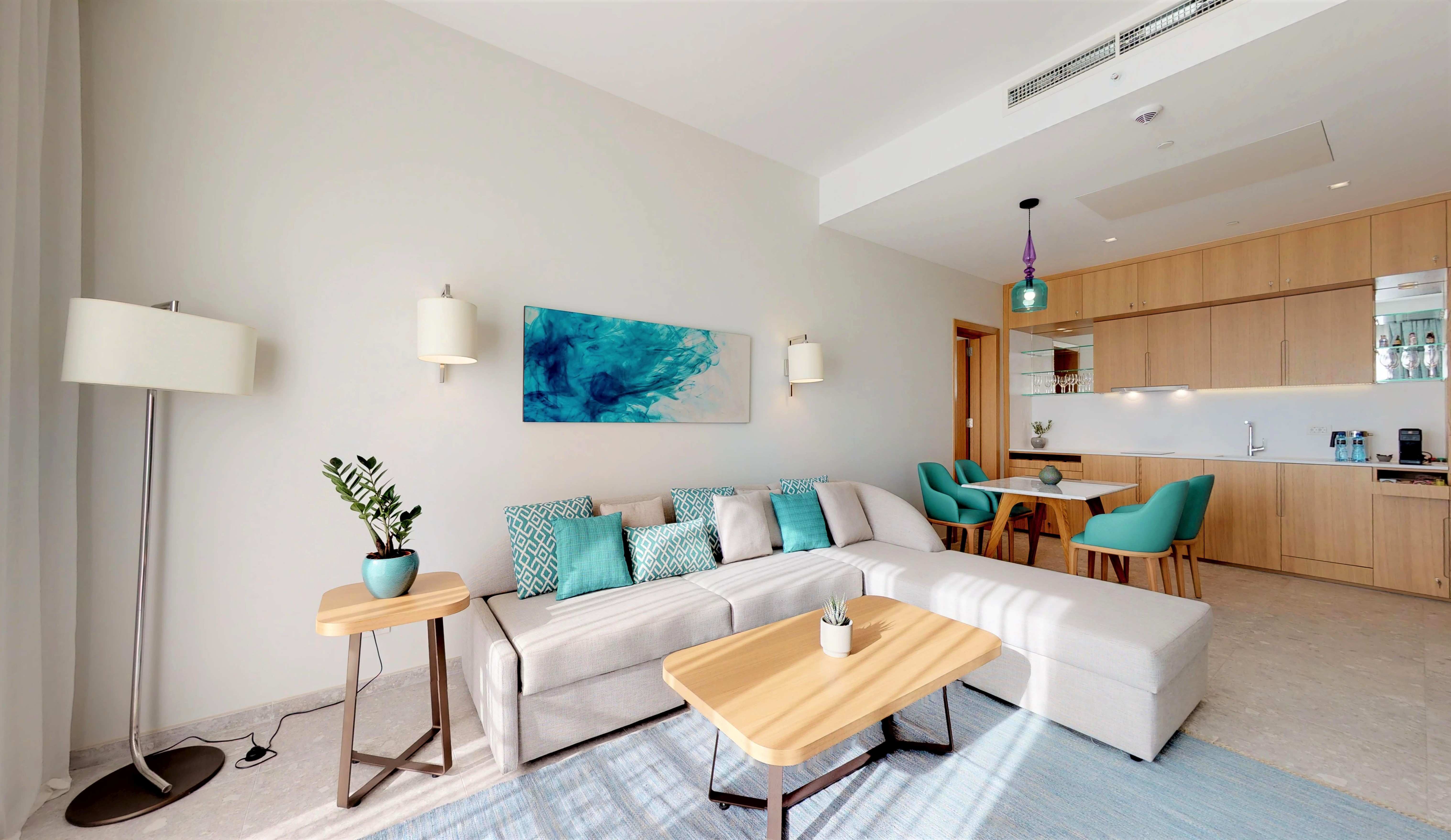 Das Wohnzimmer der Grand Deluxe Corner Suite