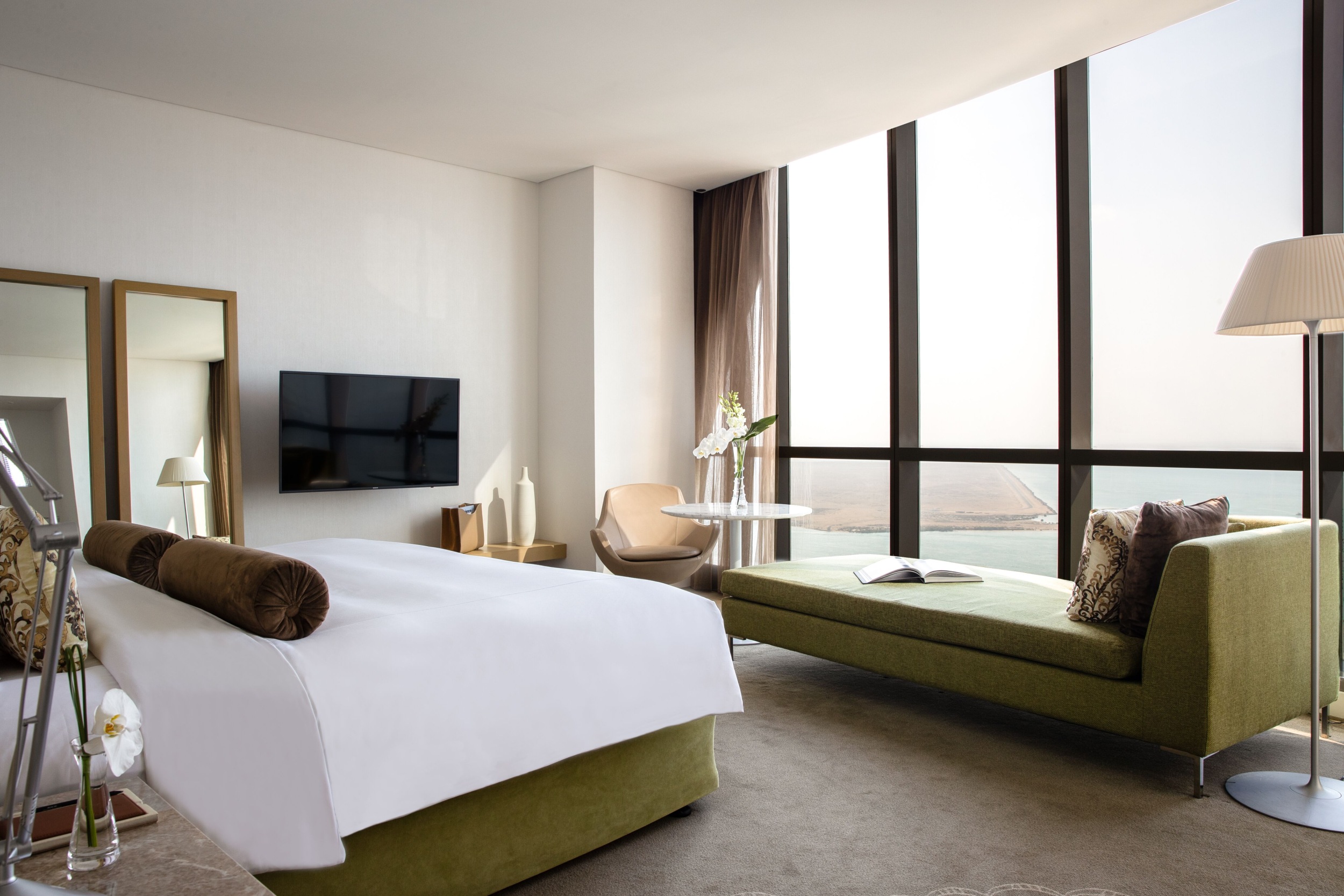 Die Club Suiten auf den Etagen 51 bis 57 bieten einen herrlichen Ausblick