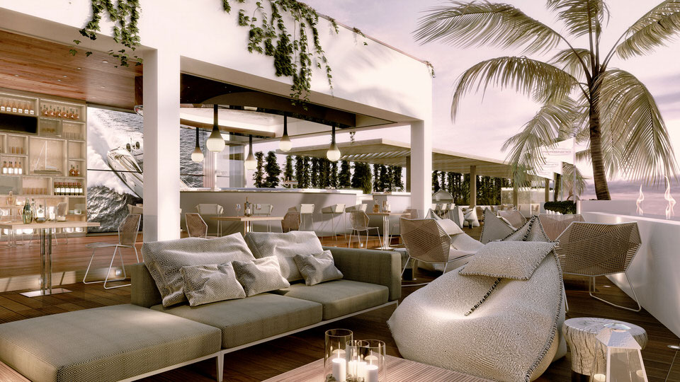 Die stilvolle Pershing Yacht Terrace