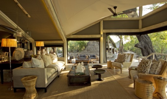 Die offene Lounge des Abu Camps Die offene Lounge des Abu Camps