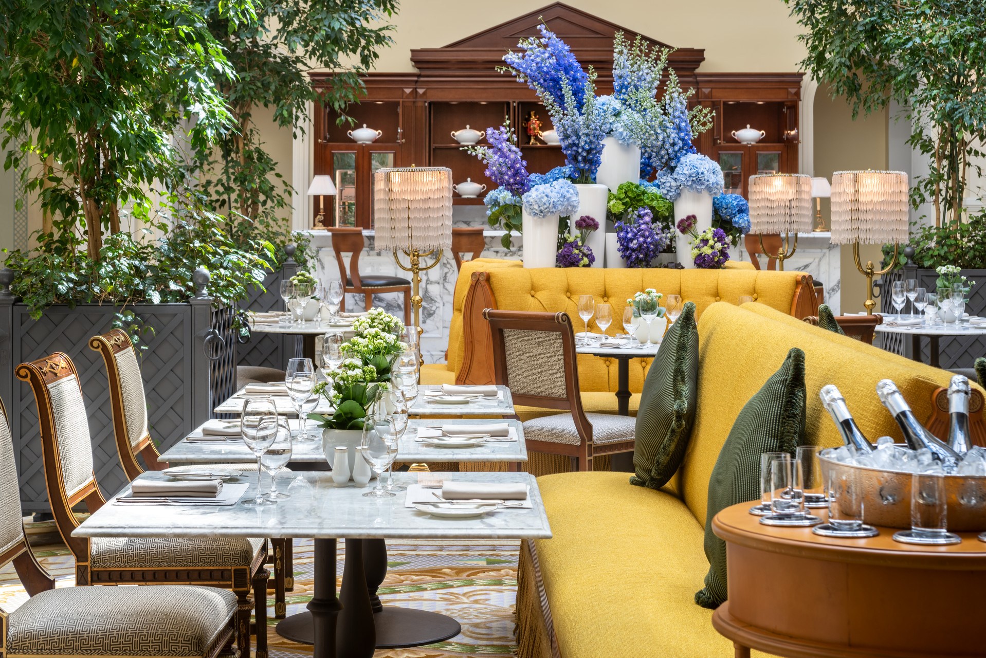 Grünes Ambiente in der Tea Lounge