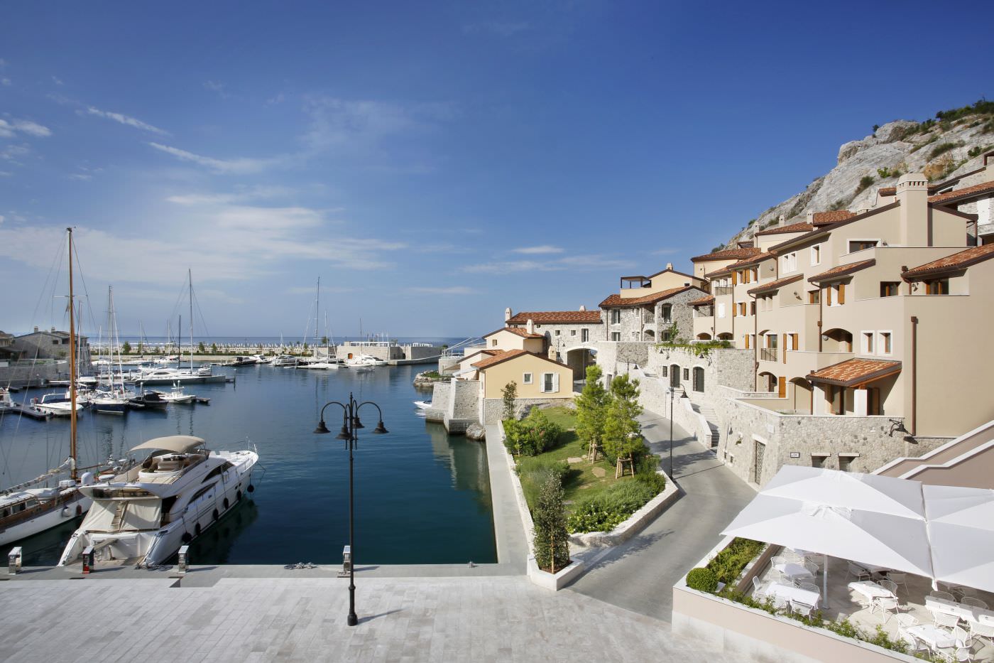 Ausblick auf den Hafen. 