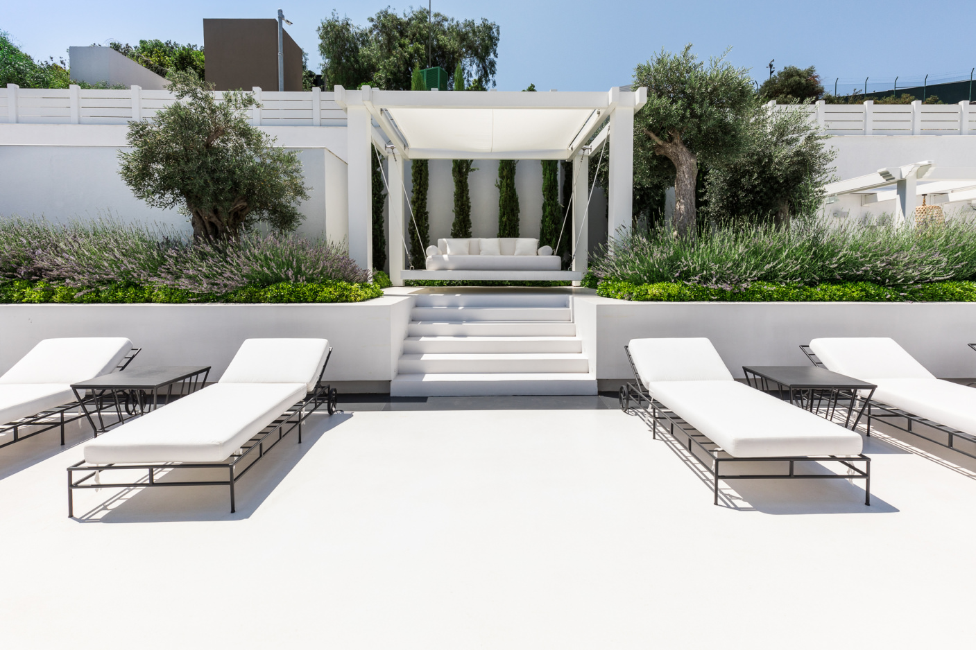 Sonnenbaden auf der Spa Terrasse