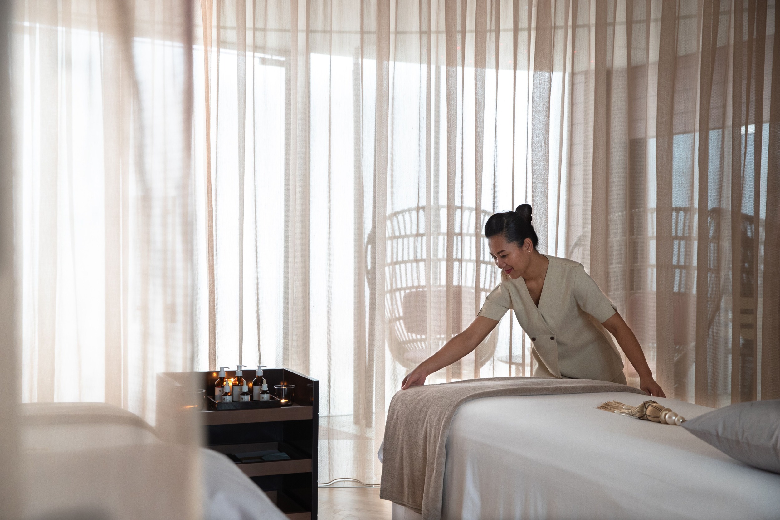 Bringen Sie Körper, Geist und Seele wieder in Einklang im 2.700 qm großen Spa des Luxusresorts