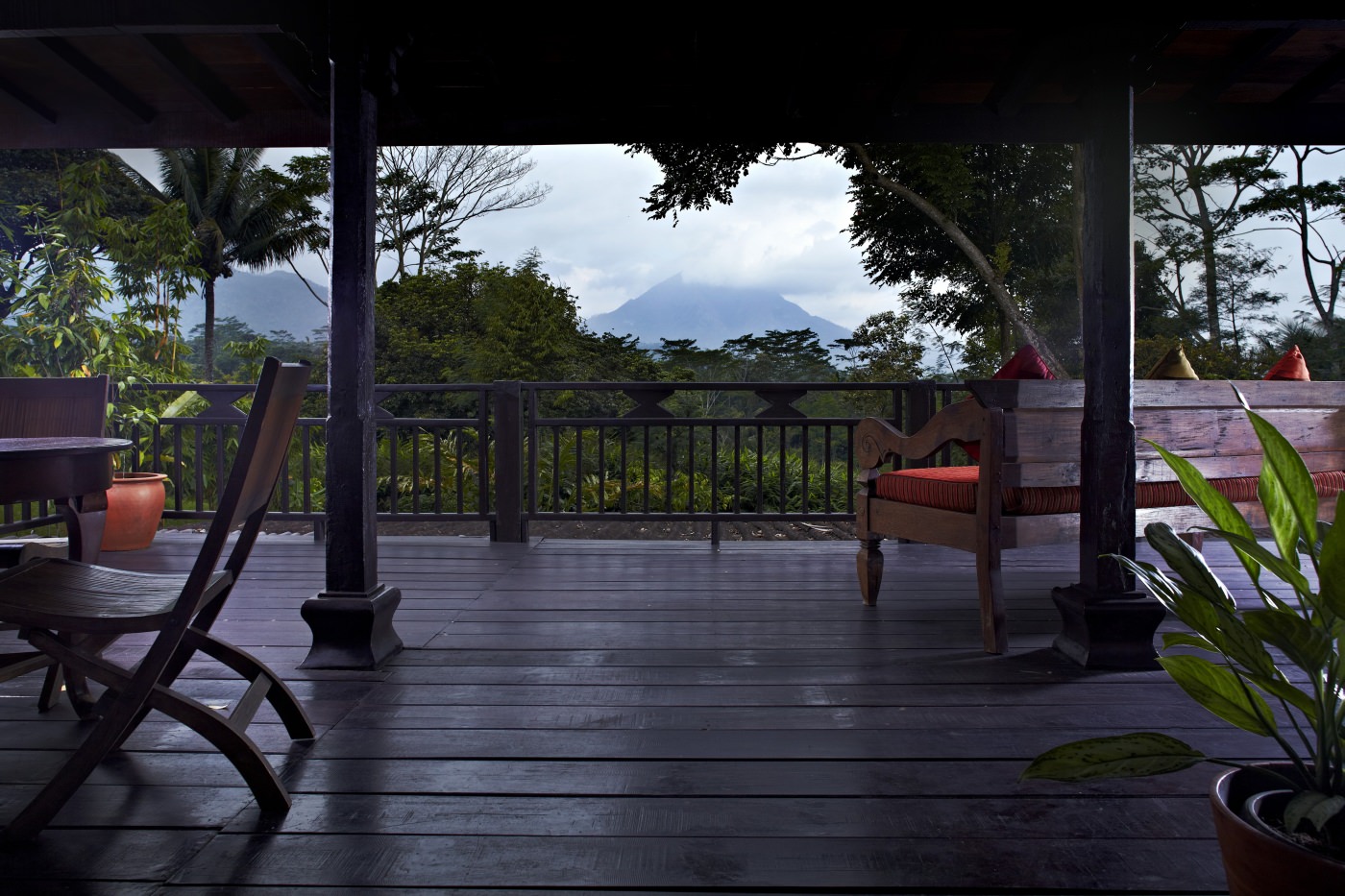 Entspannen Sie auf der Veranda