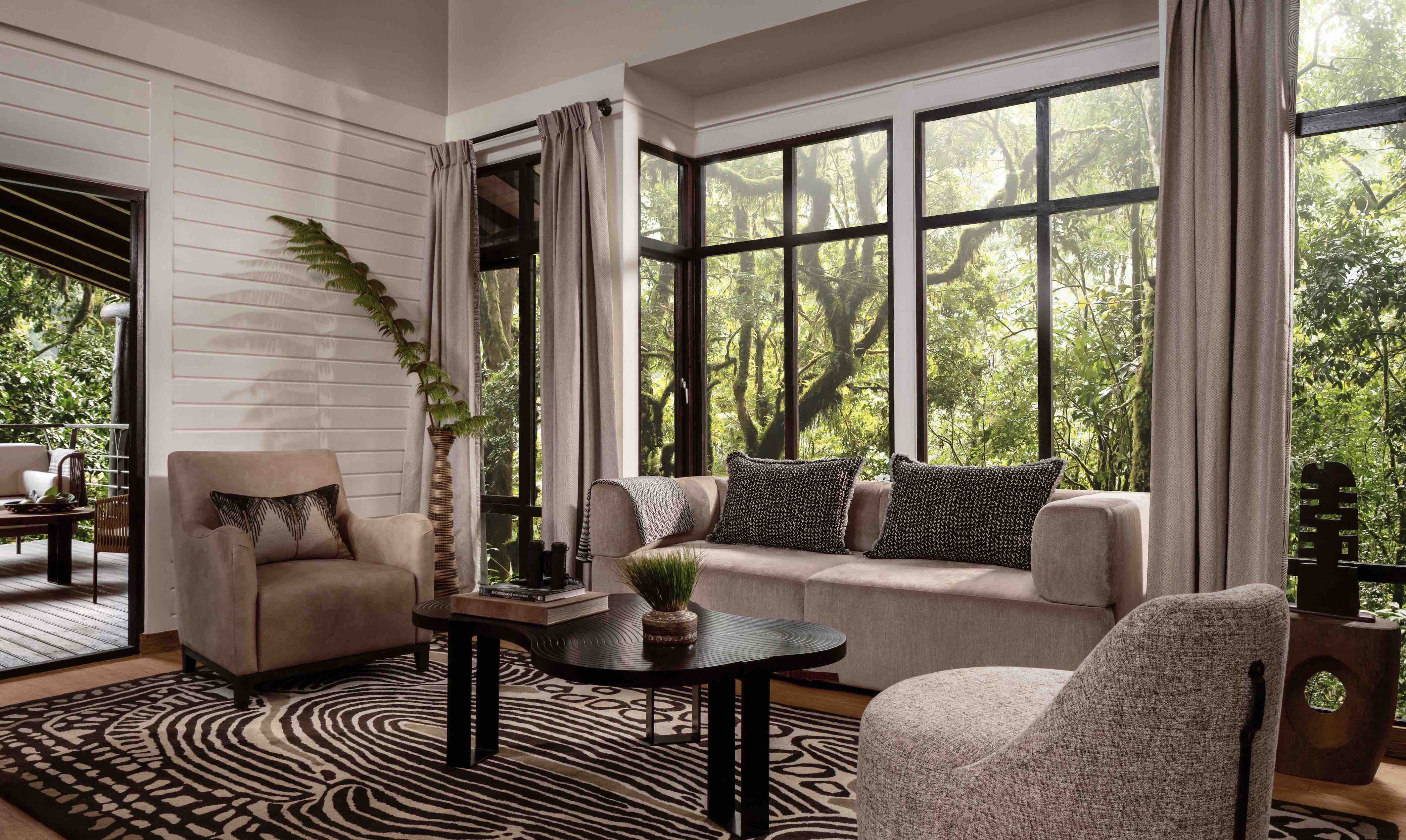 Das gemütliche Wohnzimmer der Suite