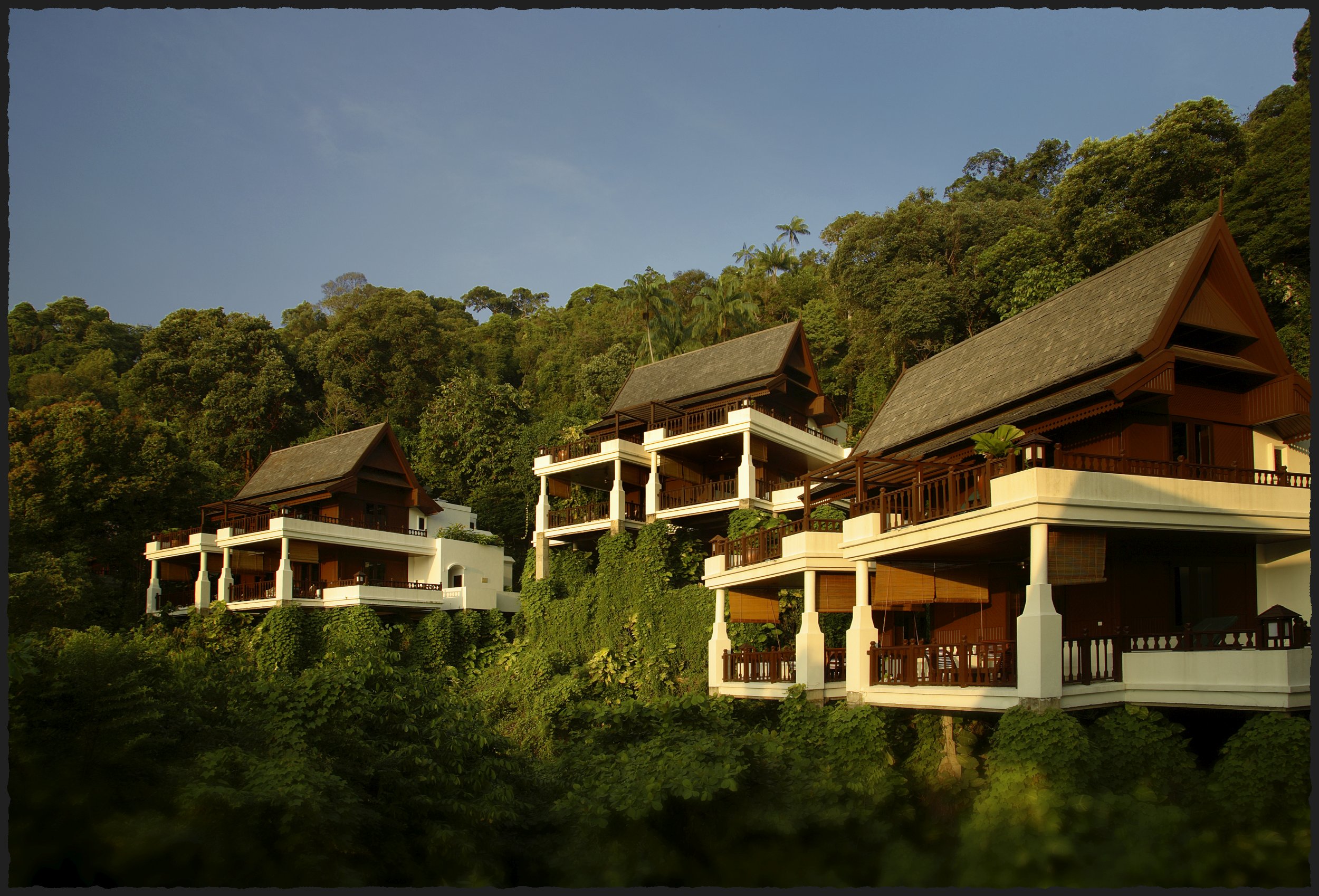 Die Villen wurden einem malaysischen Dorf nachempfunden