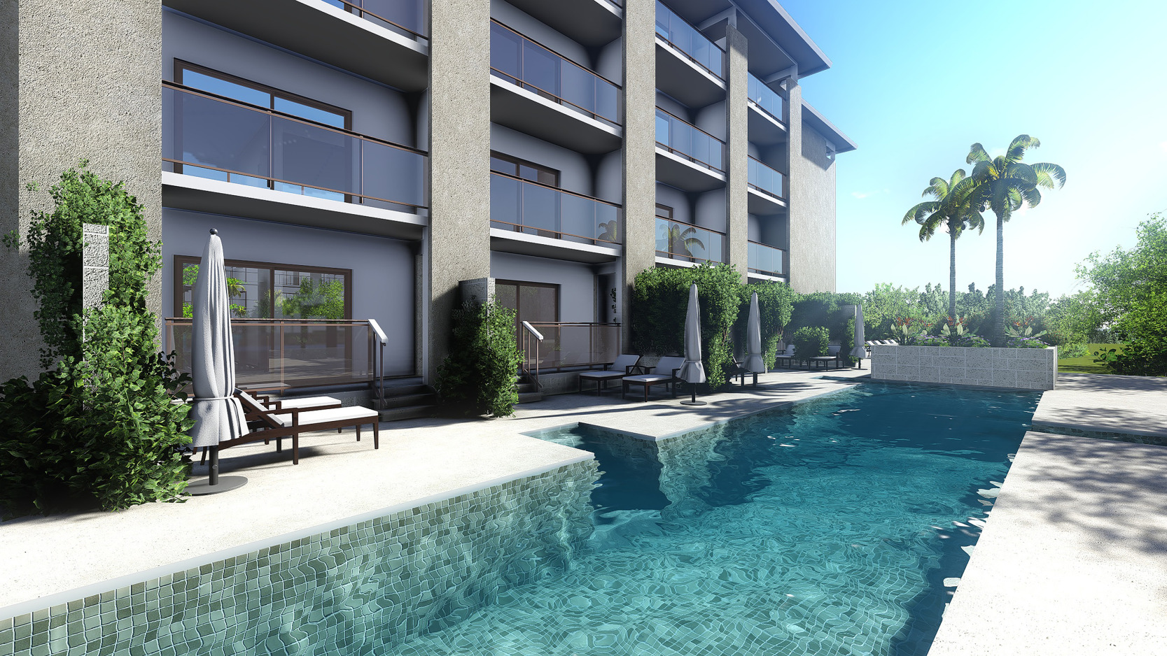 Sonnen und Entspannen am Pool