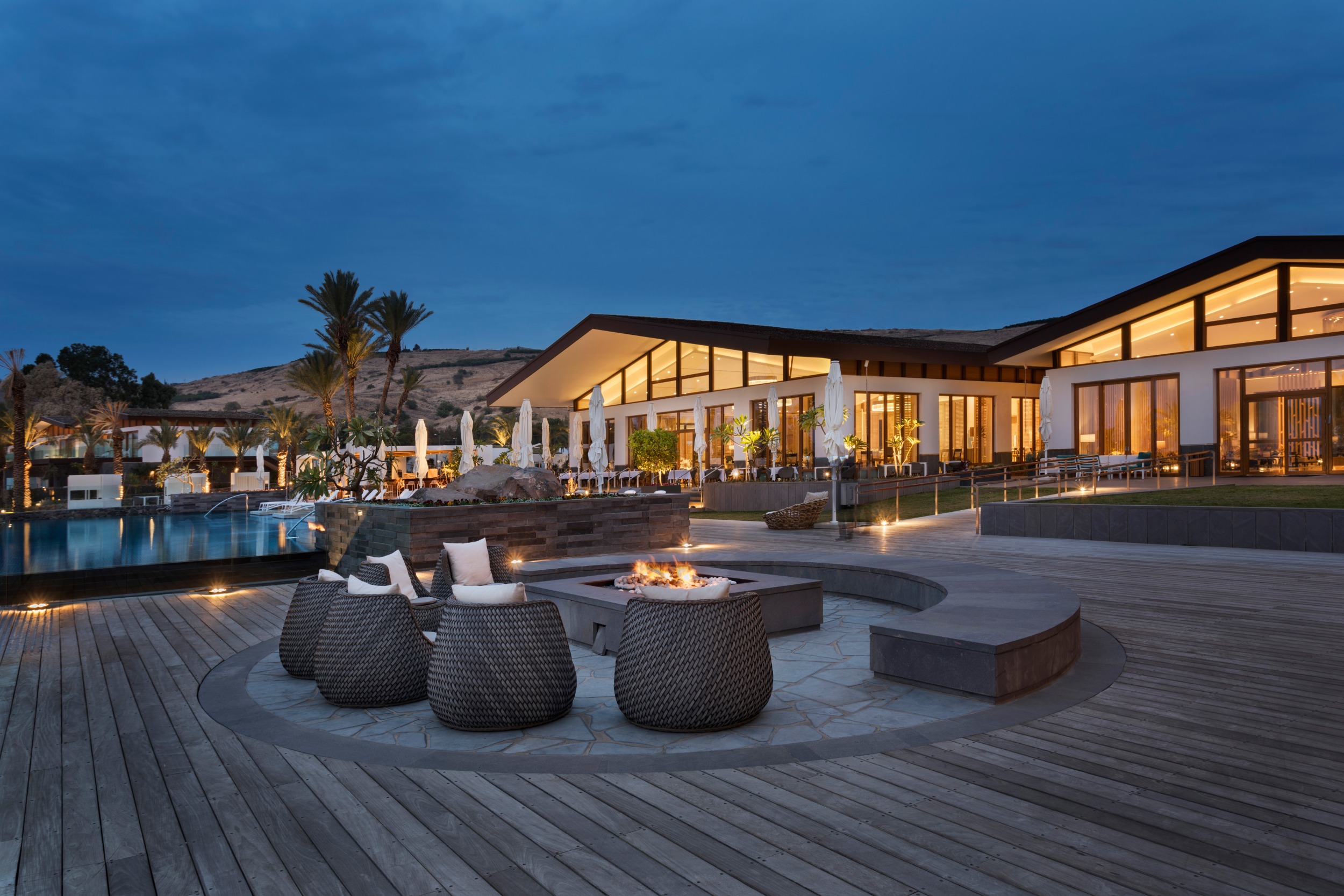 Stimmungsvolles Ambiente im Setai Sea of Galilee