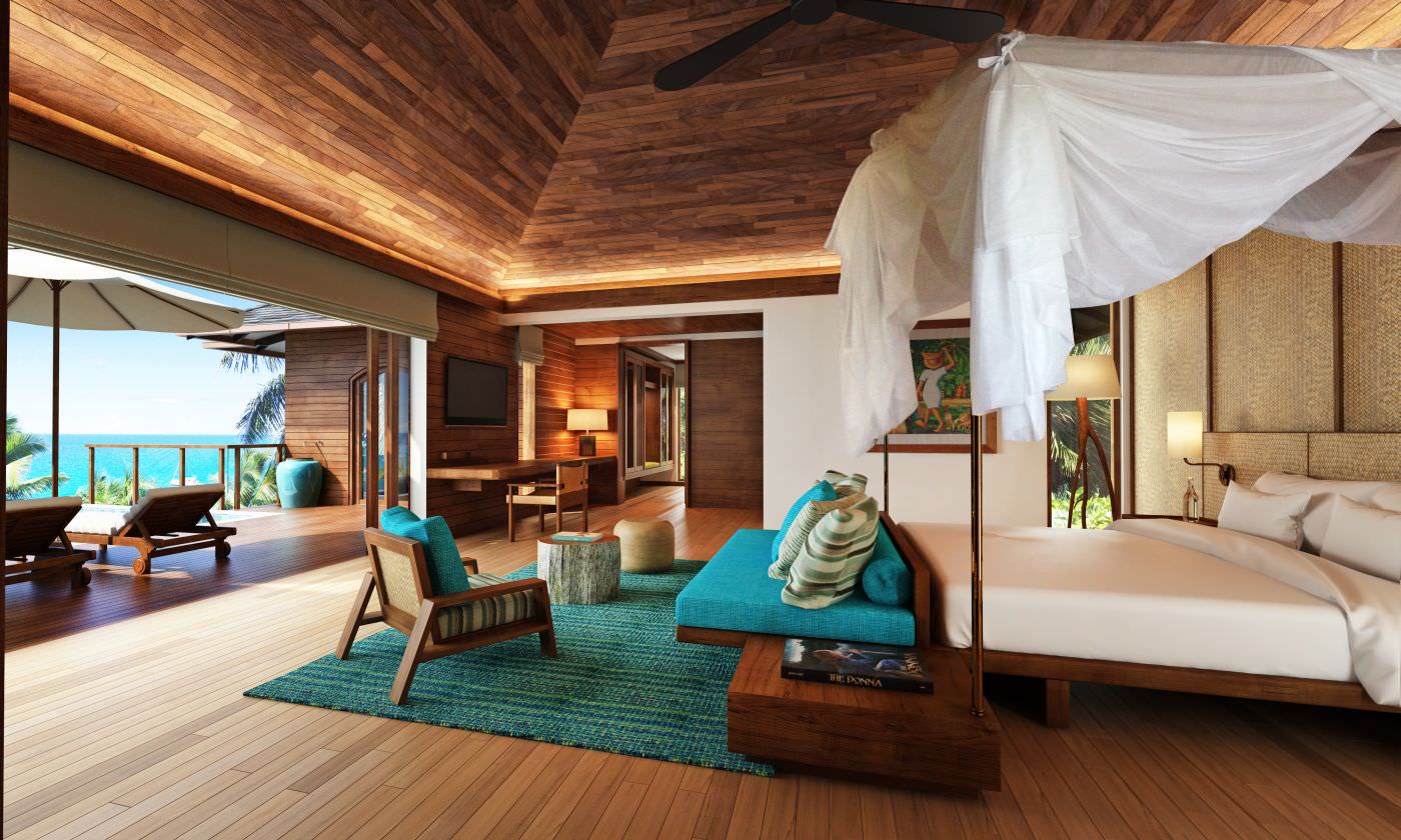 Die private Terrasse der Villa lädt zum Entspannen ein.