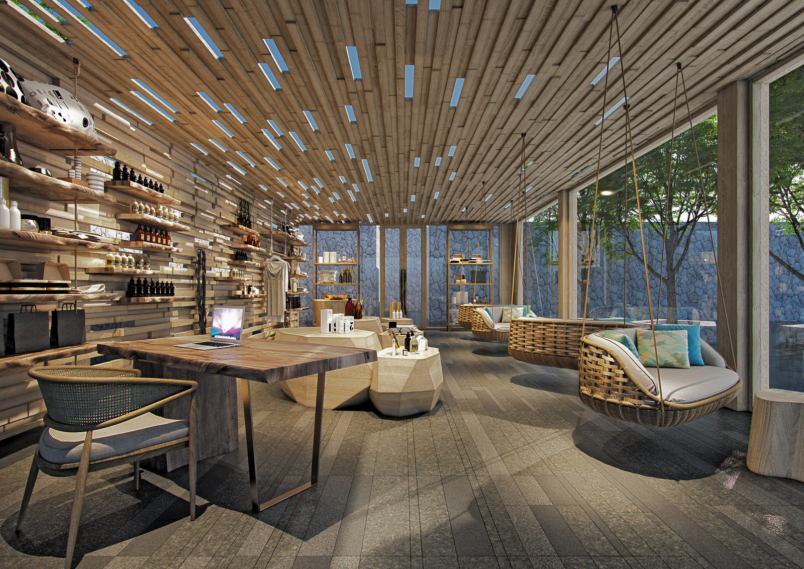 Die Moderne Lobby des Six Senses Spa