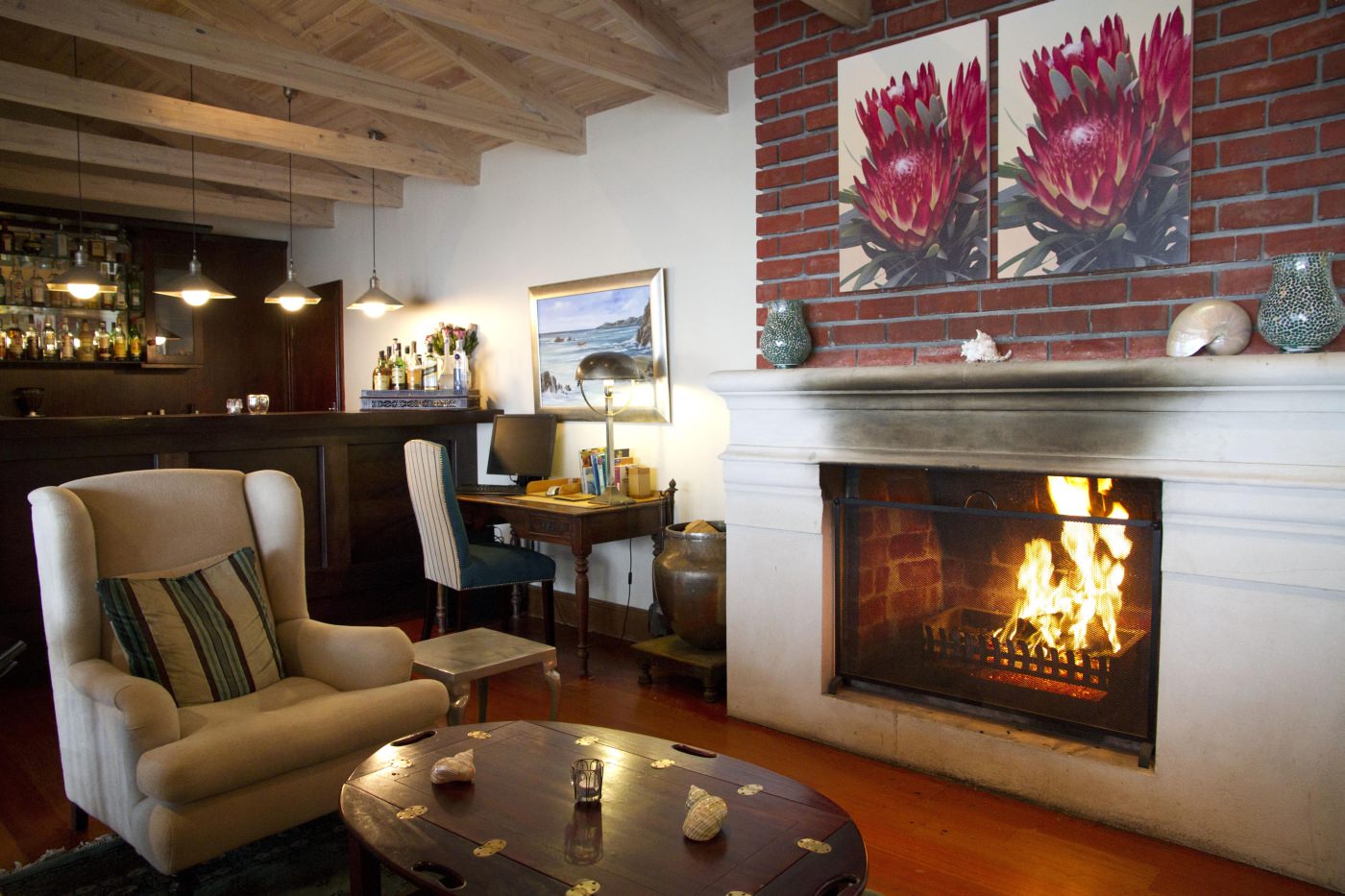 Entspannen sie vor dem Kamin 