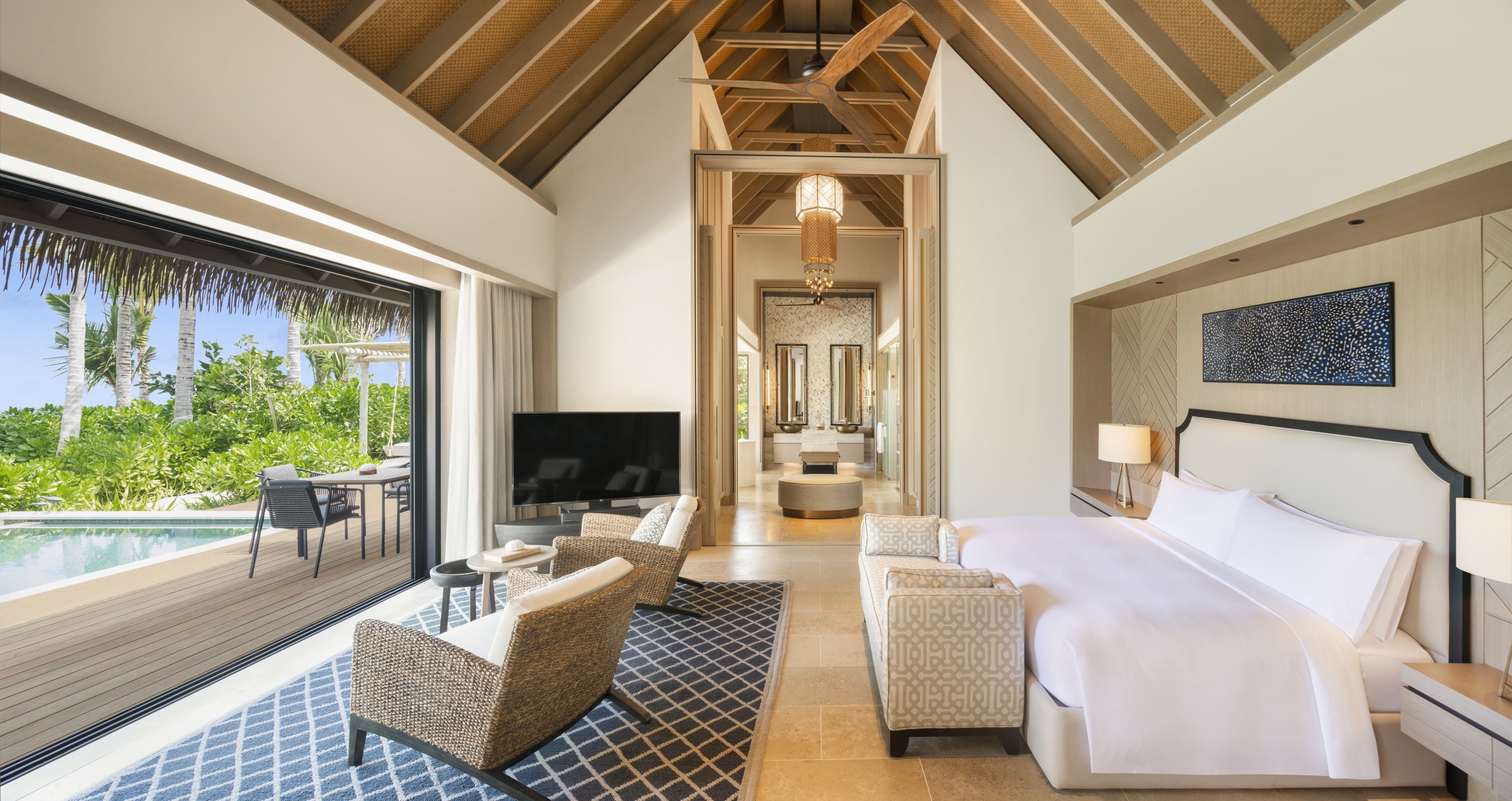 Ein exquisiter Blick auf den Indischen Ozean bereits beim ersten Augenaufschlag am Morgen