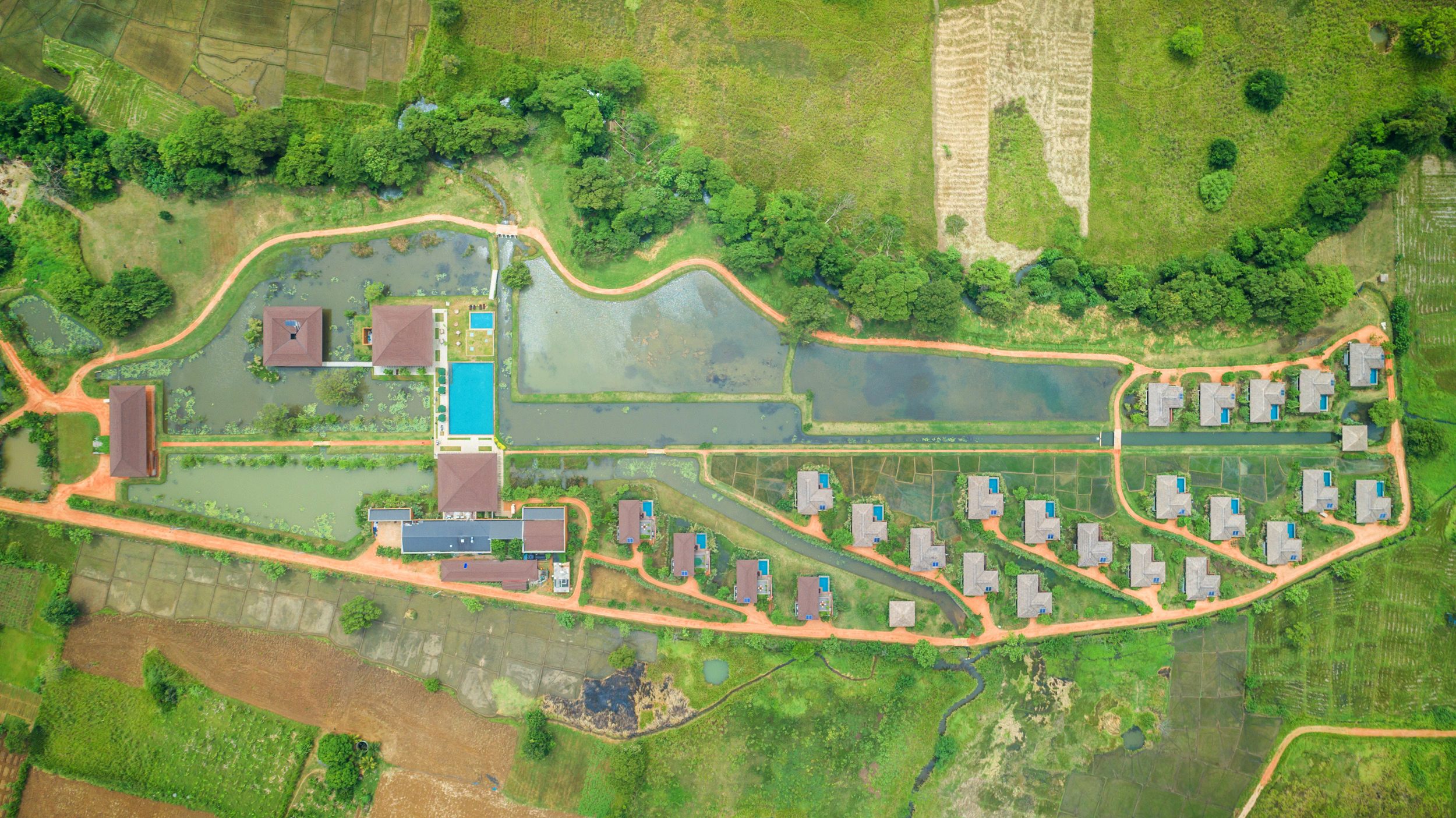 Weitläufige Anlage des Water Gardens