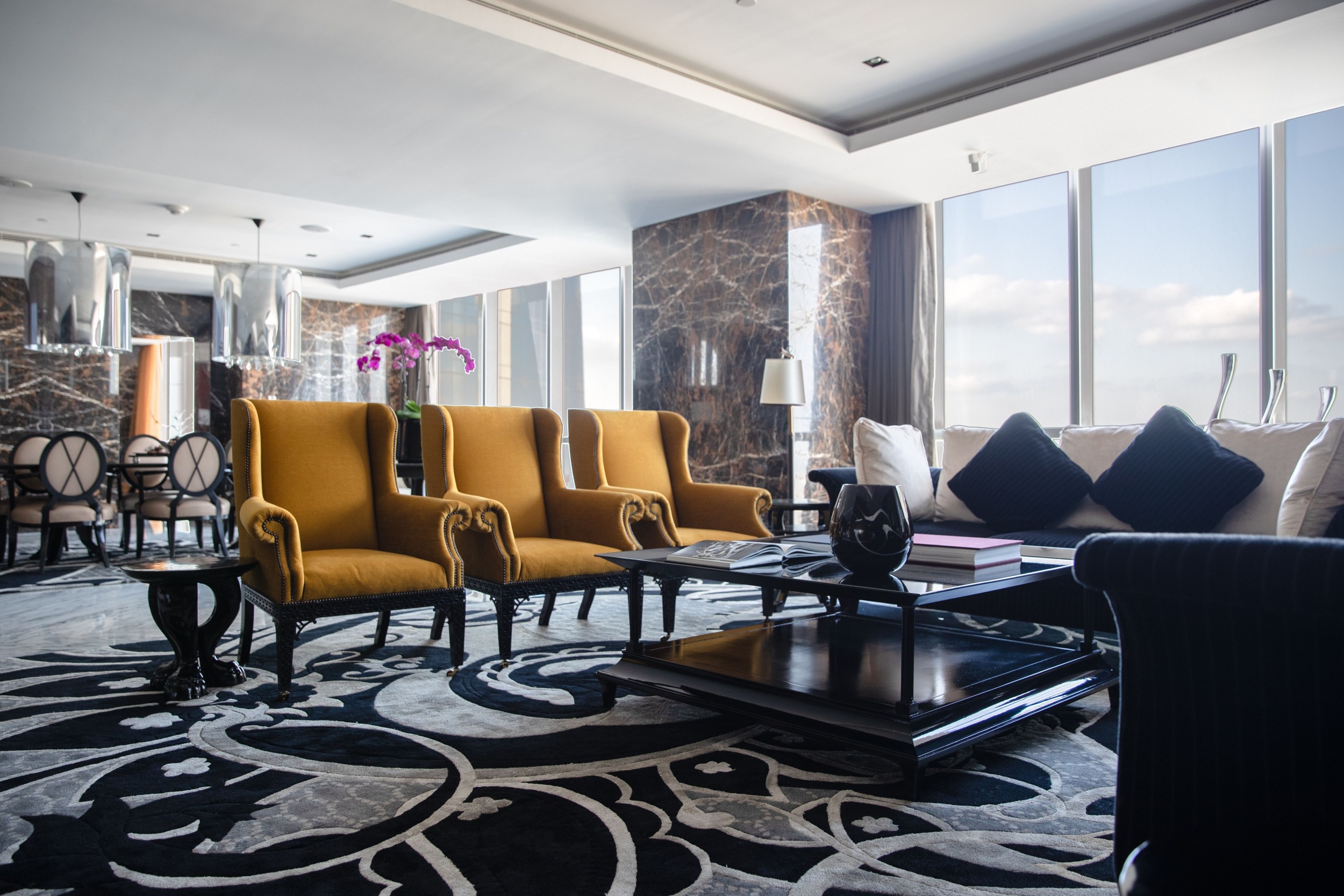 Die Royal Etihad Suite nimmt die gesamte 60. Etage ein und  bietet einen 360 Grad Rundblick.